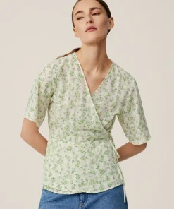 Women MSCH Copenhagen Tops & Tees^MSCHBernelle 2/4 Wrap Top AOP
